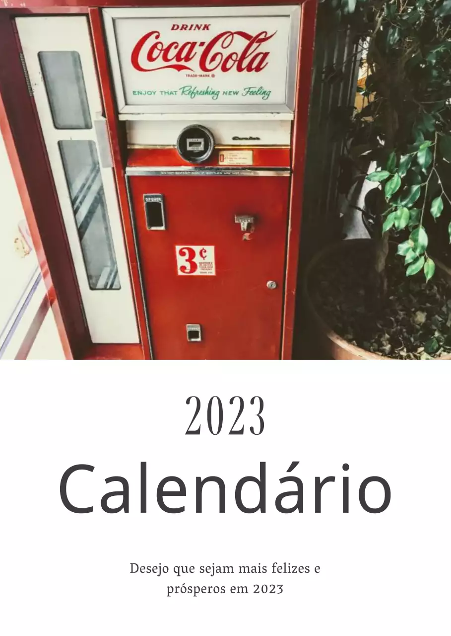Calendário retro vintage