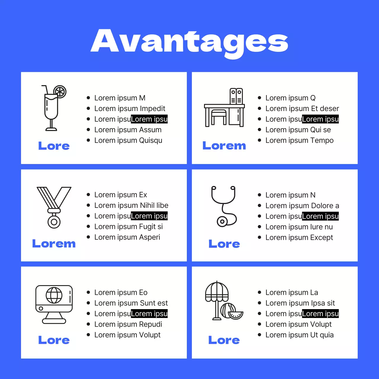 Annonce commerciale dynamique et jeune aux accents bleus