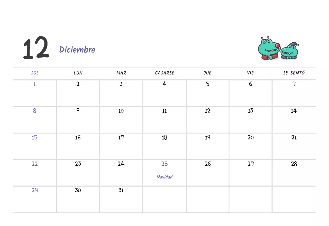 Un calendario con un bonito concepto de ilustración de Argo