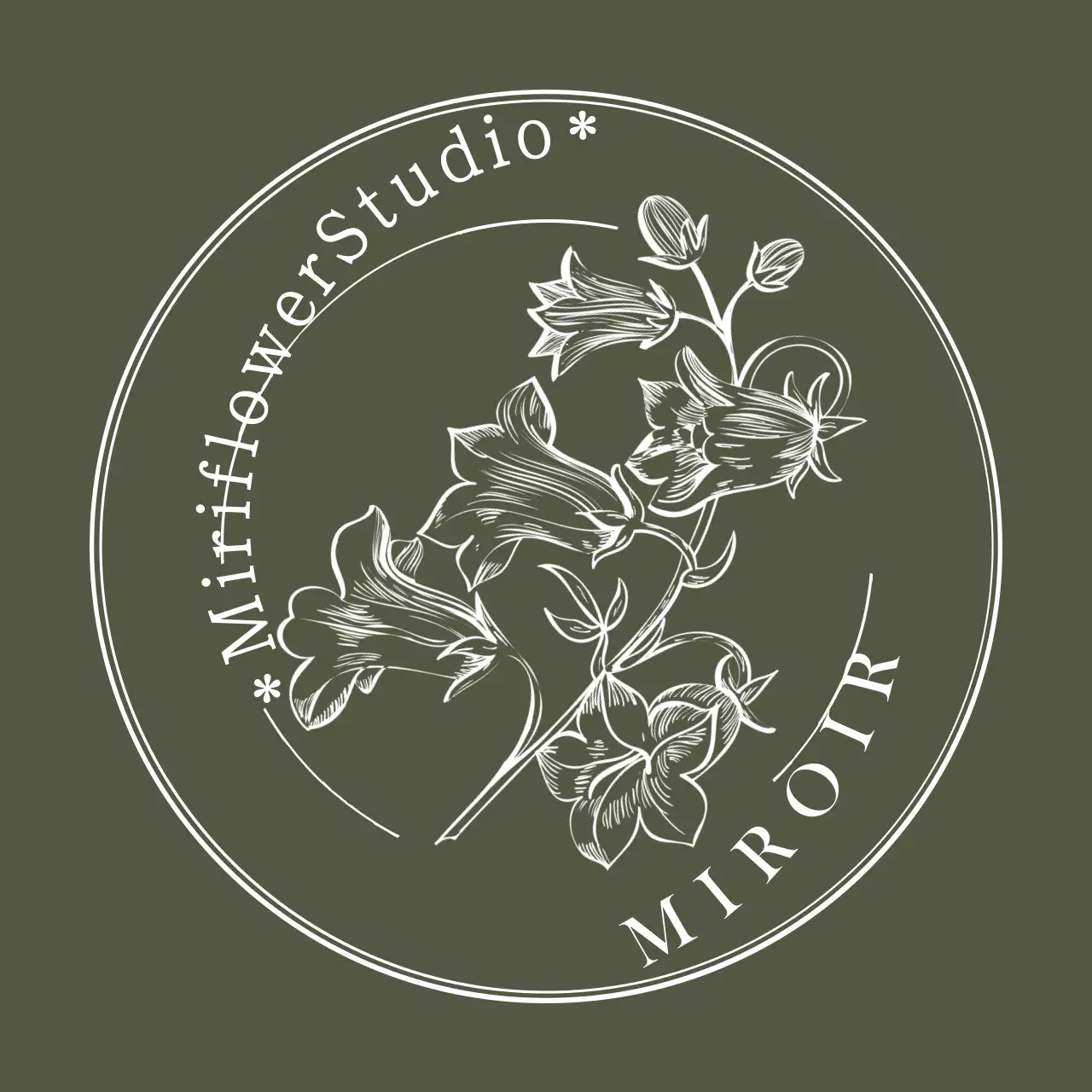 Illustration florale émotionnelle emblème logo en noir pour le personnel et les expériences du studio de fleurs