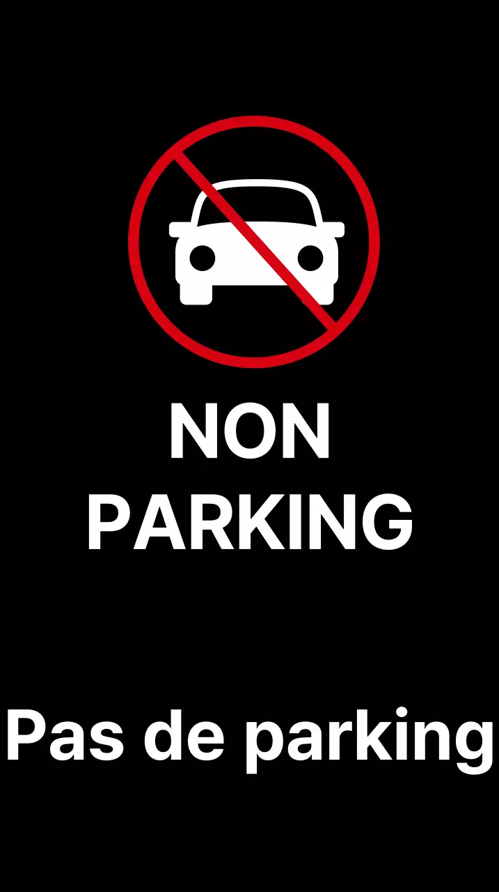 Panneaux d'interdiction de stationner simples et modernes en noir et blanc