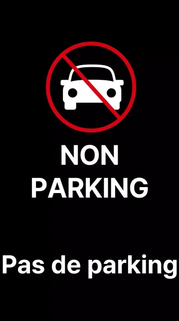 Panneaux d'interdiction de stationner simples et modernes en noir et blanc