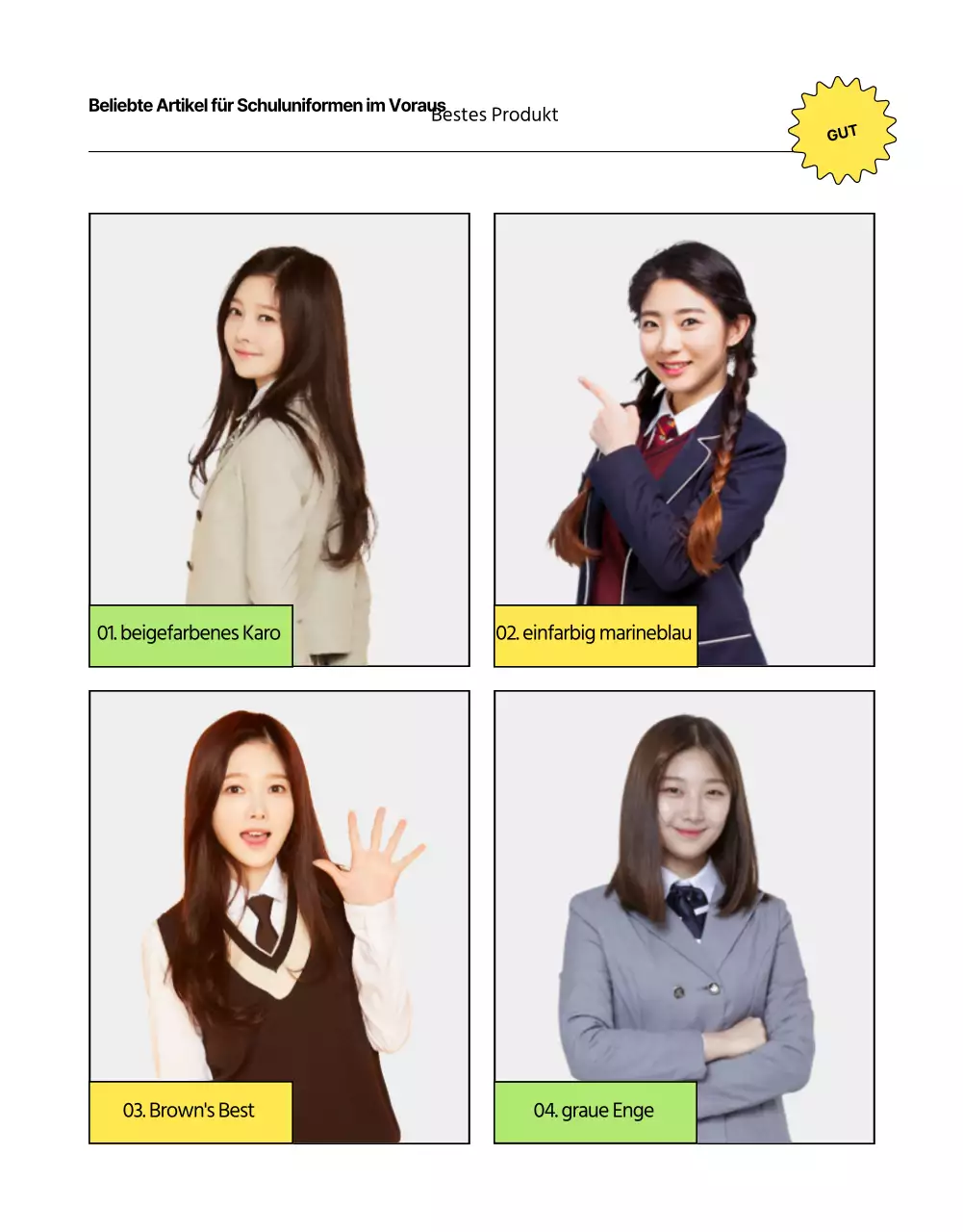 Erfahren Sie mehr über den Verleih von farbenfrohen, frühlingshaften Schuluniformen