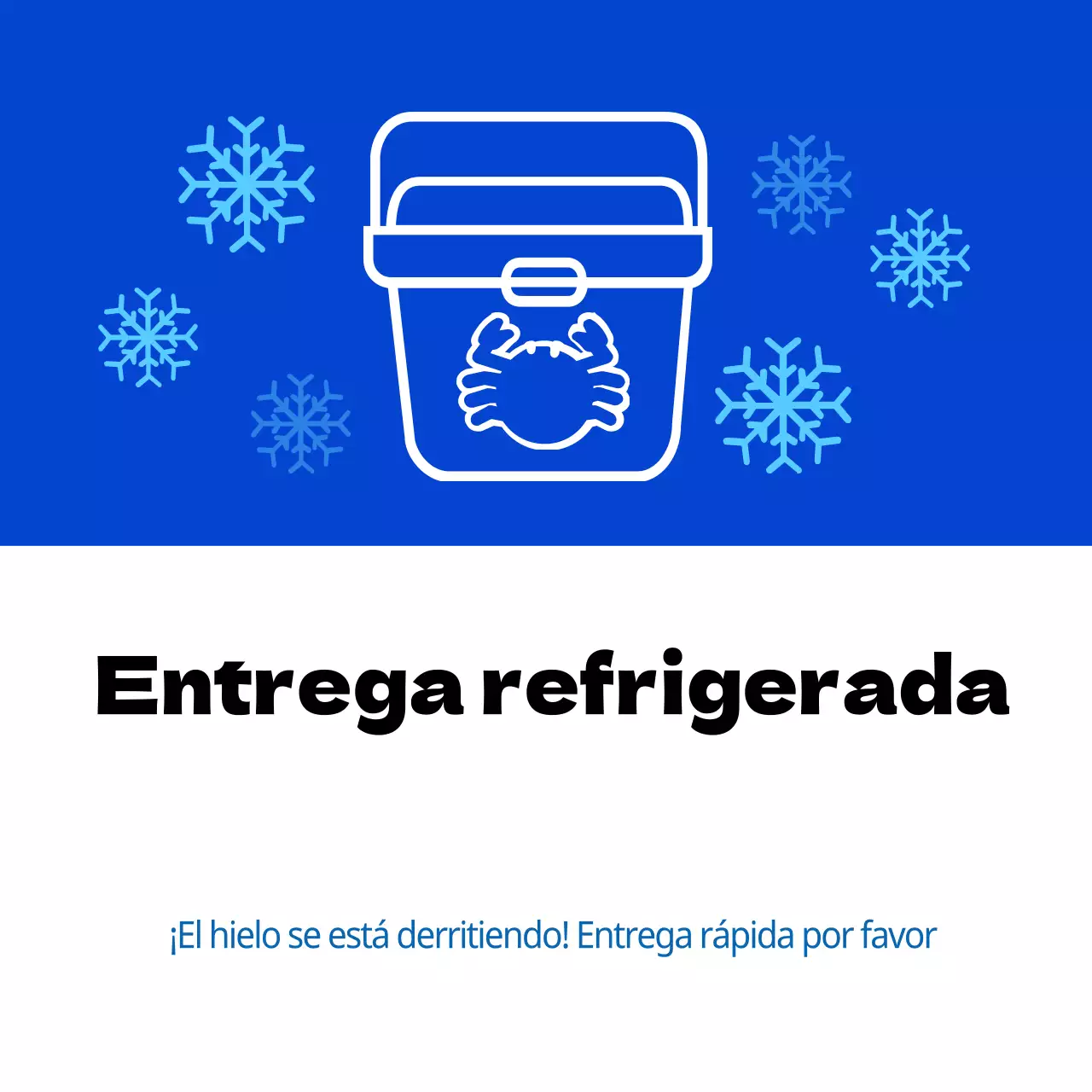 Entrega de marisco refrigerado