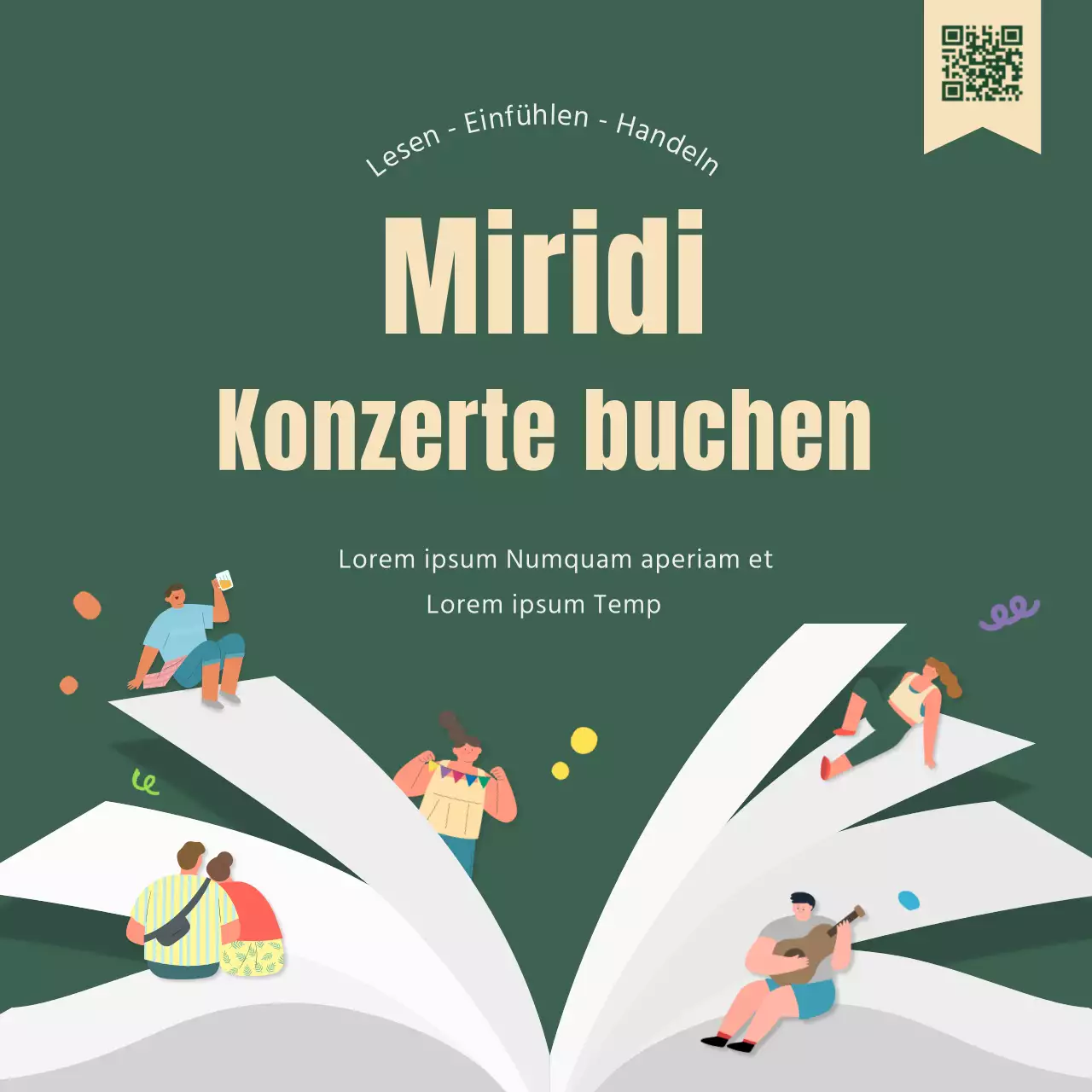 Ein einfaches, grünes Uni-Buchkonzert