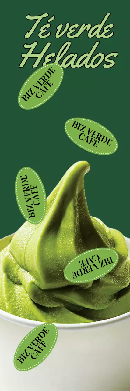 Promover un menú de cafetería helado de té verde y fresco