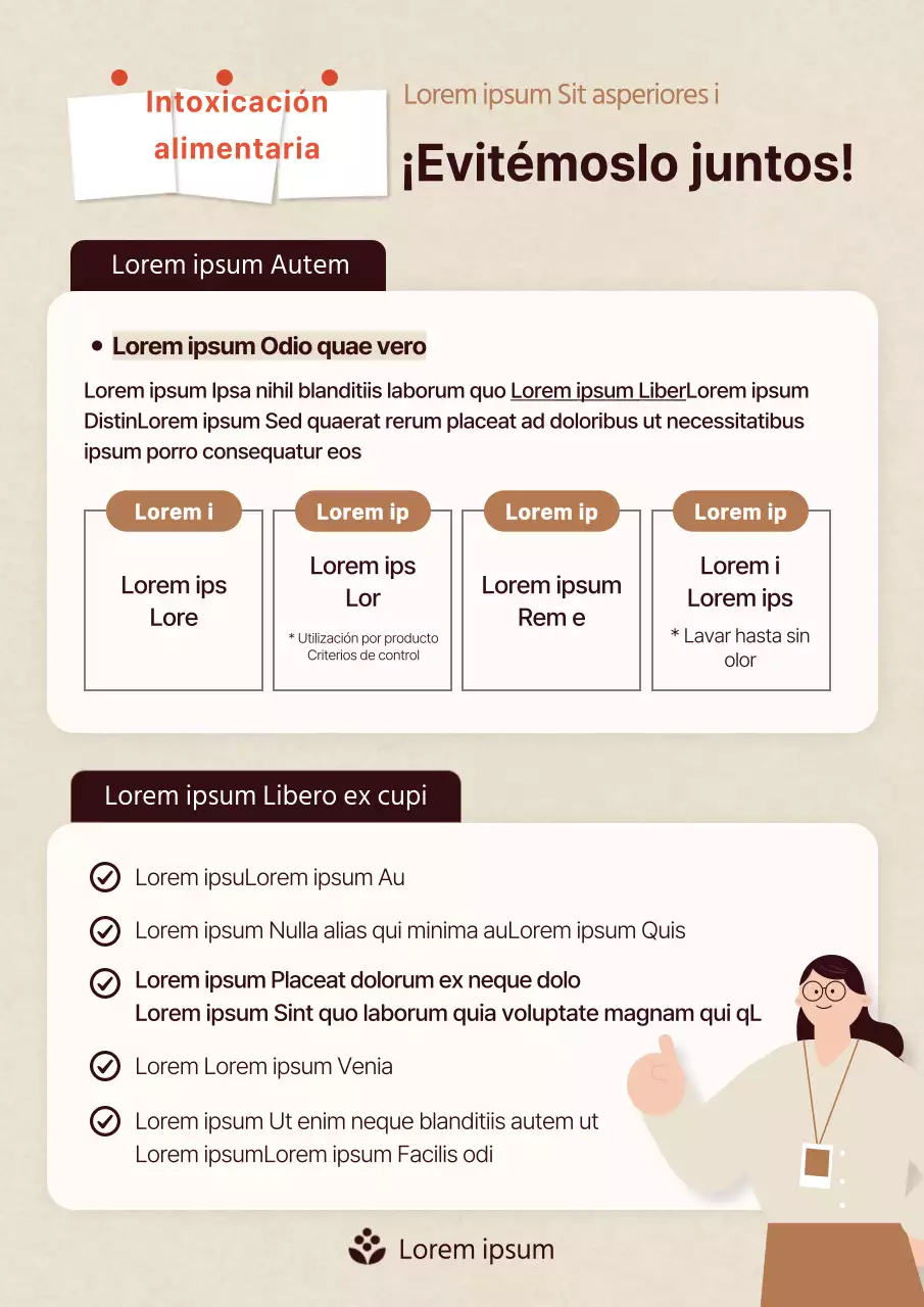 Una guía del día de la seguridad alimentaria minimalista en beige y marrón