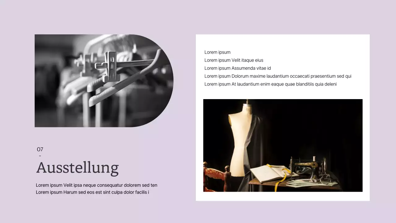 Einfaches Modedesign und Portfolio in Pastellfarben