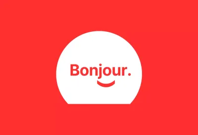 Hello smiley fond rouge baldt