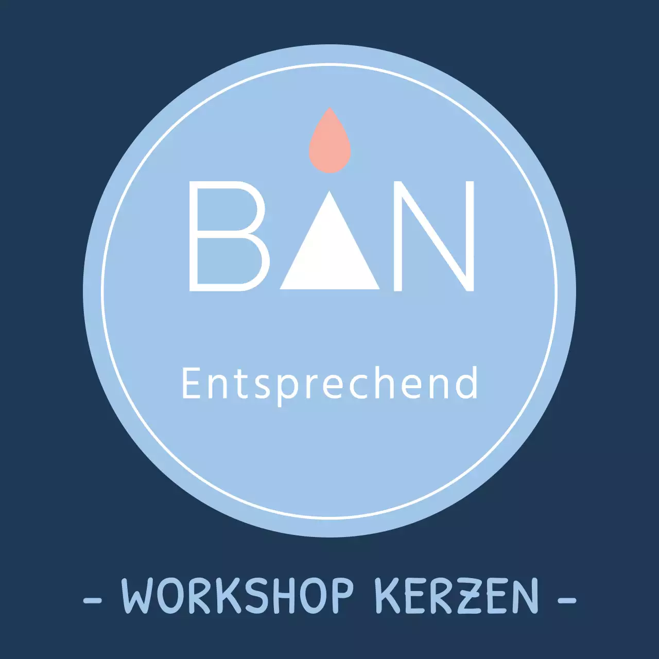 Einfaches, modernes Textlogo in Hellblau und Weiß für das Personal und die Erfahrung eines Kerzenladens