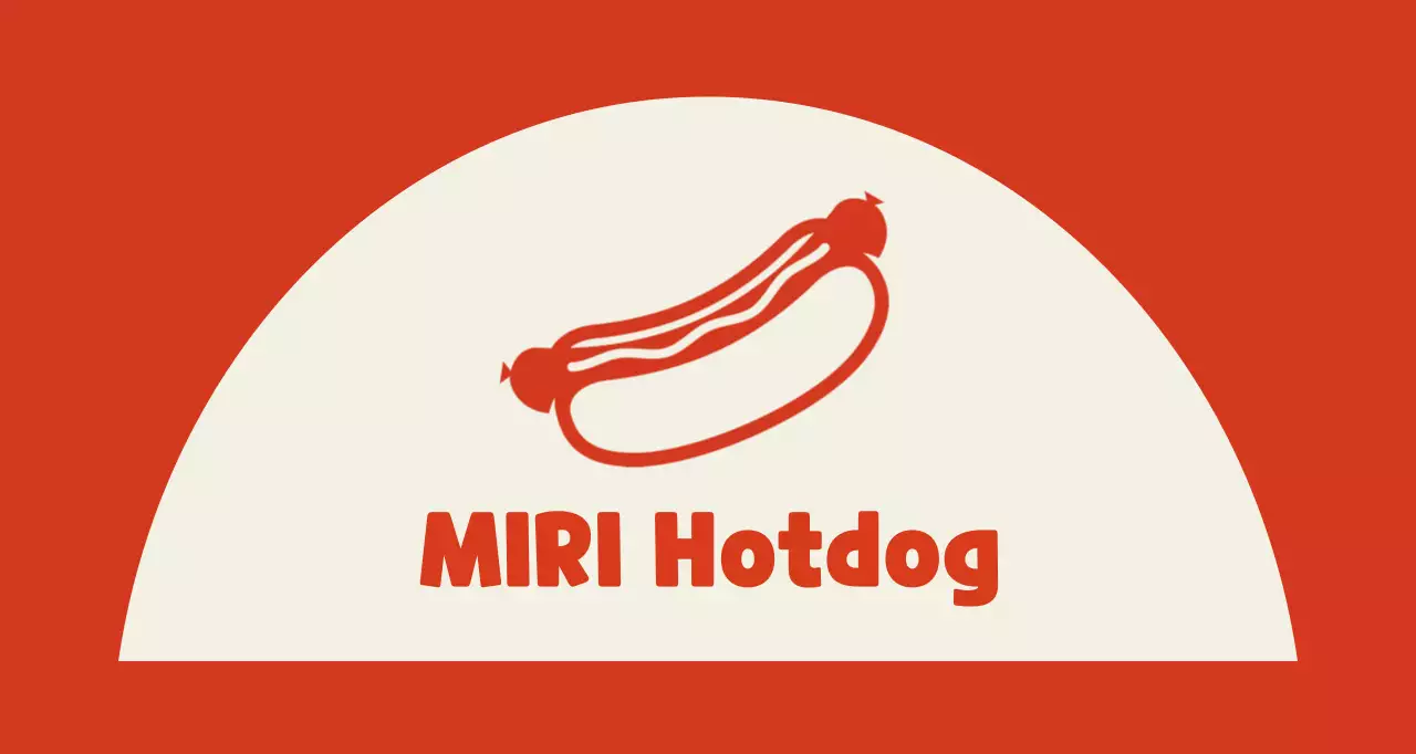 Hotdog restaurantverkoper op ivoorkleurige achtergrond met rode omtrek