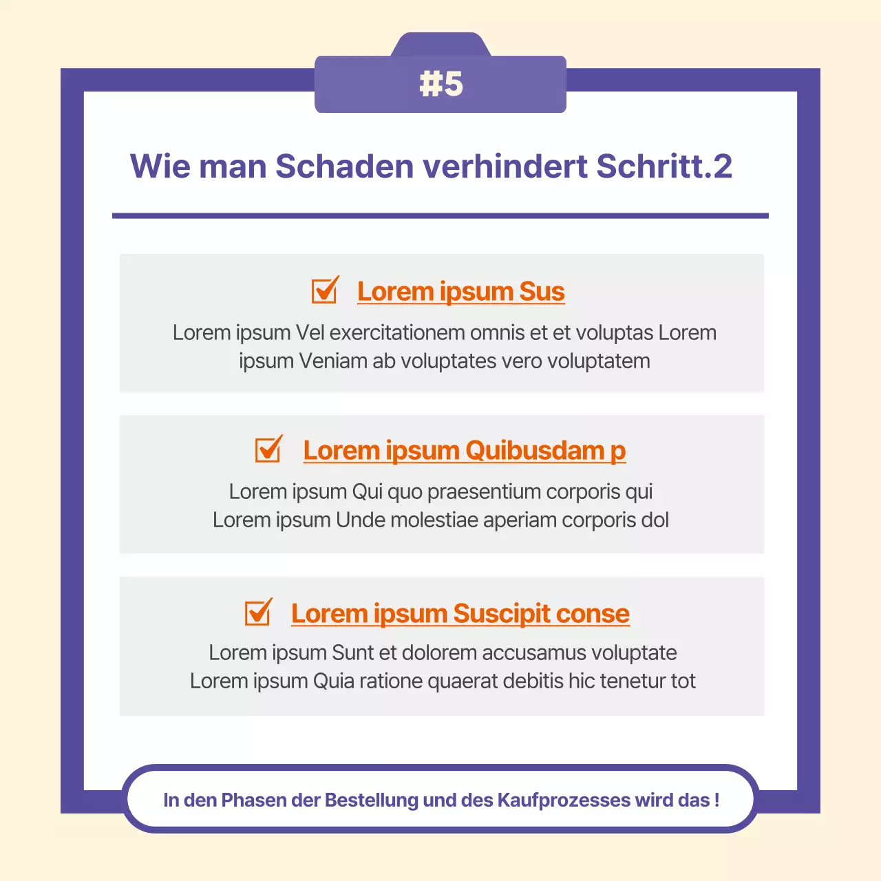 Lila, minimalistische Übersee-Direktwerbung - Schadensprävention erklärt