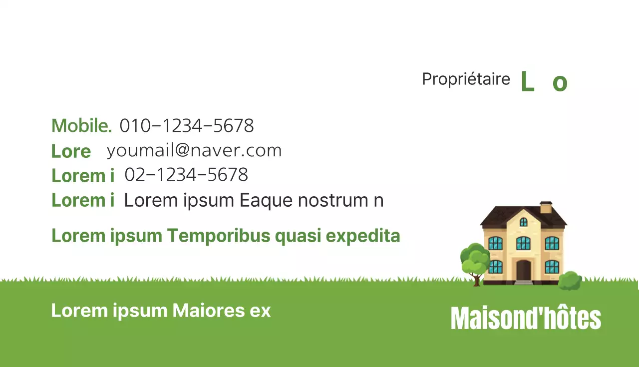 Cartes de visite pour les locations de vacances