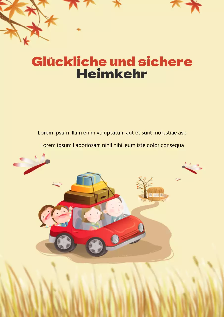Niedlicher gelber Reisebüro-Flyer