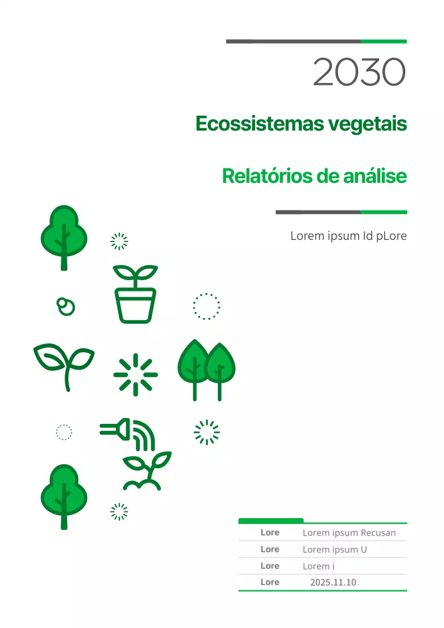 Relatório de conceito de ícone de planta verde