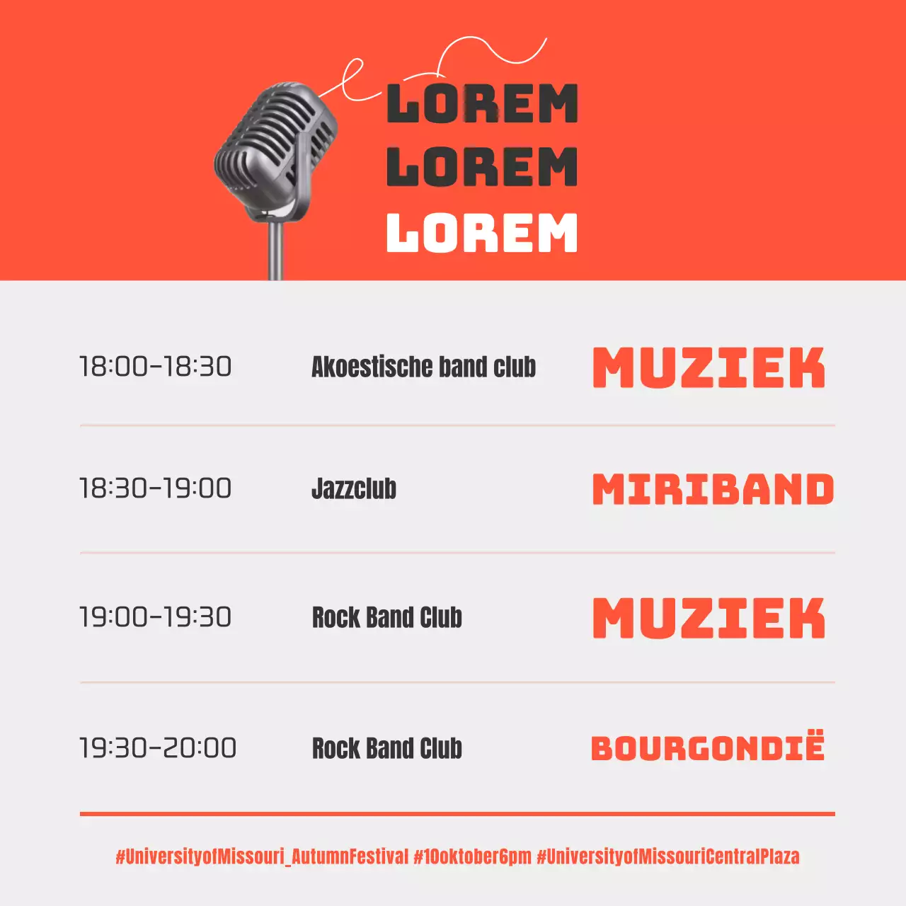 Rood clubfestival met optredens