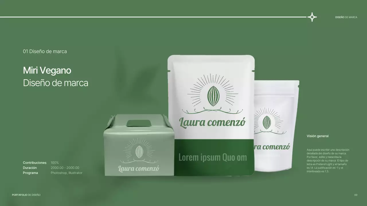 Cartera de diseño con un concepto sencillo en azul y blanco