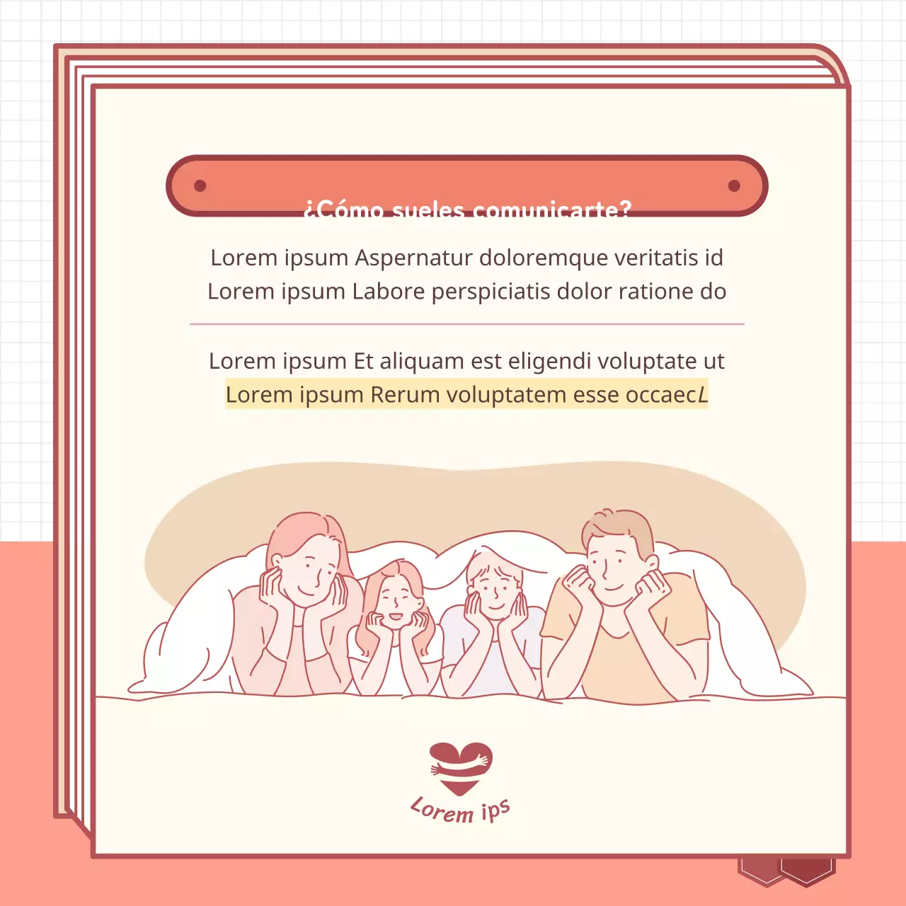 Familia Folleto ilustradoDiálogo conceptual padres-hijos