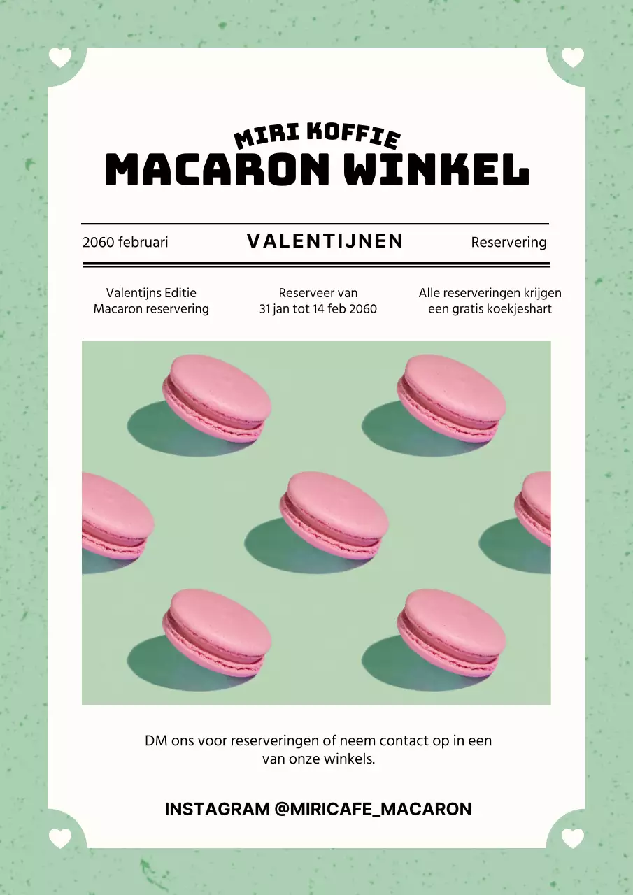Pitch voor een moderne mintkleurige macaronwinkel
