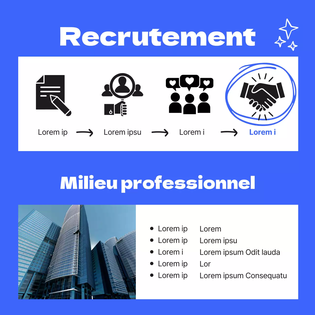 Annonce commerciale dynamique et jeune aux accents bleus