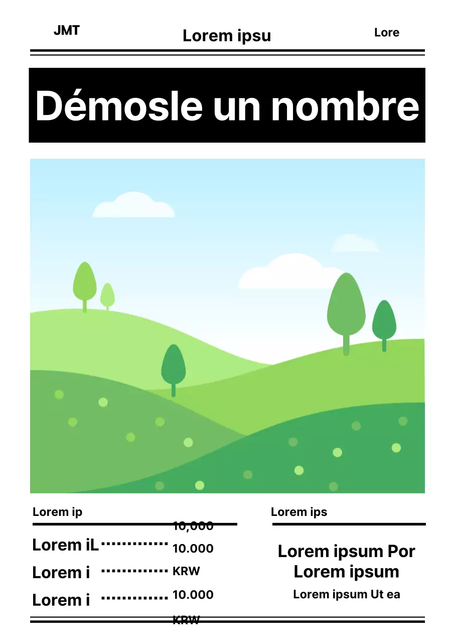 Mockup de tablero de menú sencillo