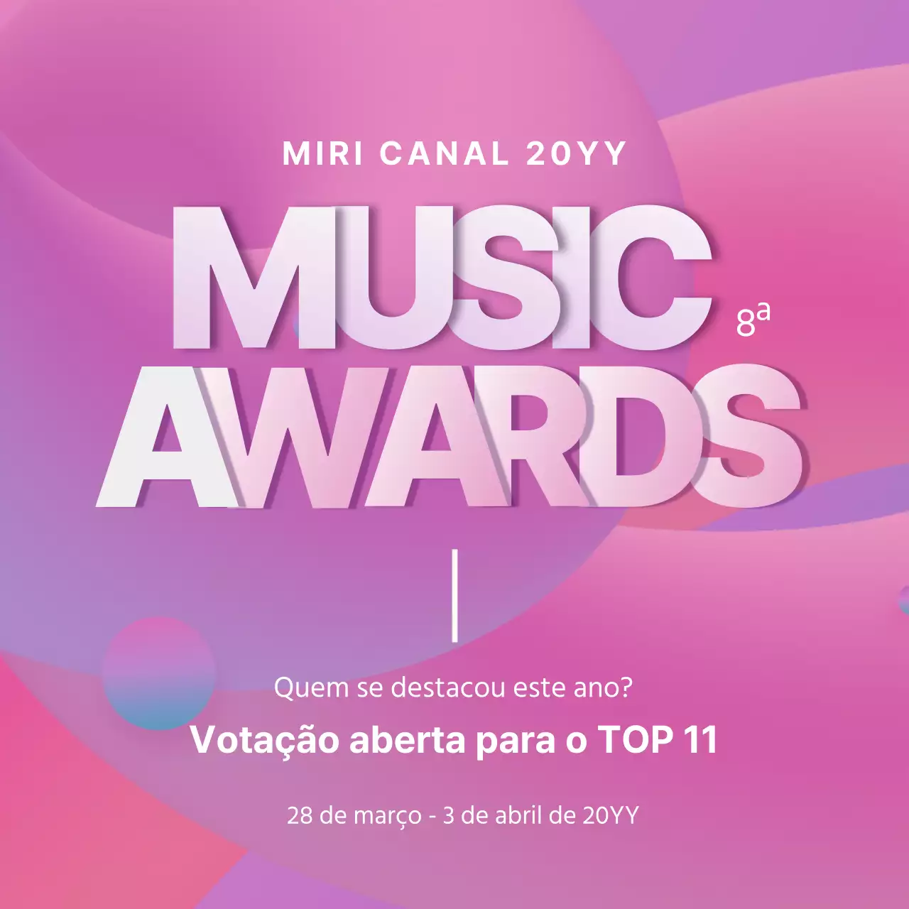 Um prémio de música cor-de-rosa e roxo com um toque especial