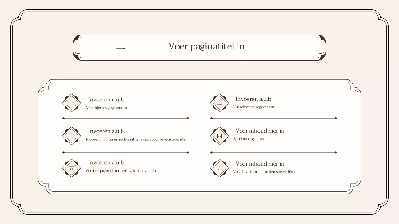 Eenvoudige presentatiekit in oosterse stijl