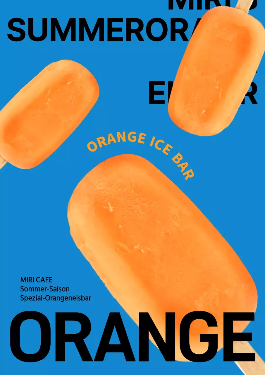 Einführung einer trendigen Speisekarte für Speiseeis mit einem kühlen blauen Hintergrund