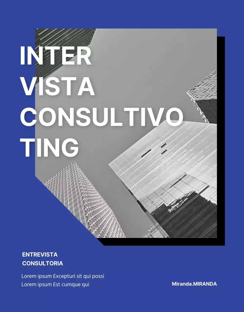 Azul e Monótono Consultoria para entrevistas de emprego página de detalhes