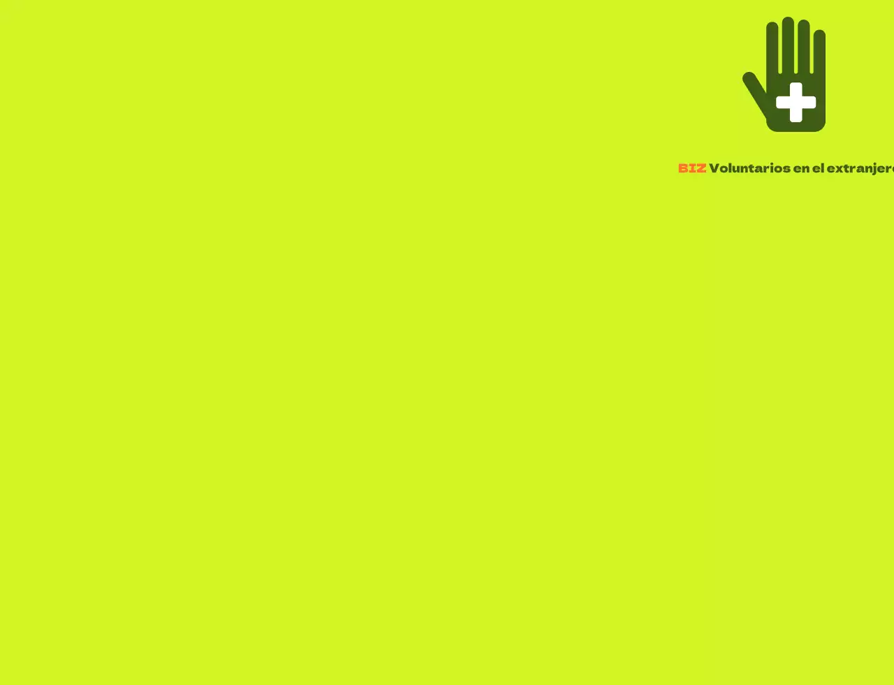 Chaleco de voluntario en el extranjero con un sencillo logotipo verde-naranja