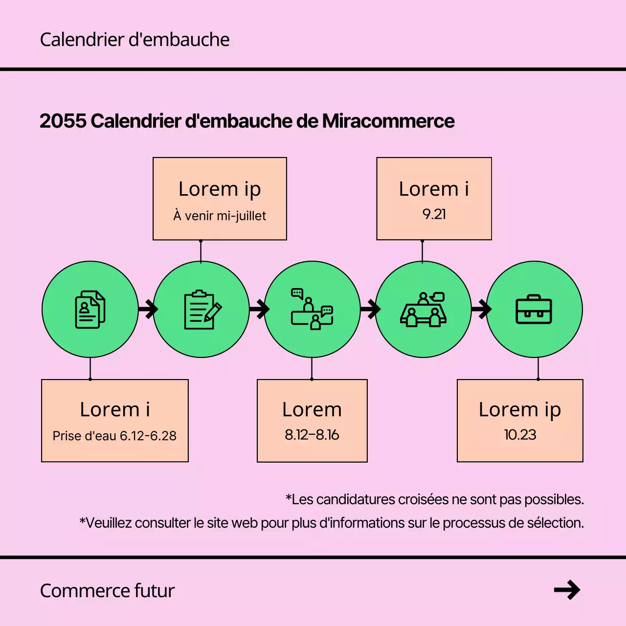 Une simple annonce de salon de l'emploi rose et vert