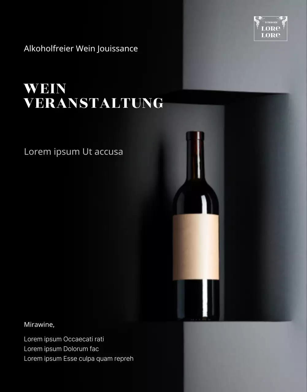 Blacktone's alkoholfreie Weinveranstaltung Details