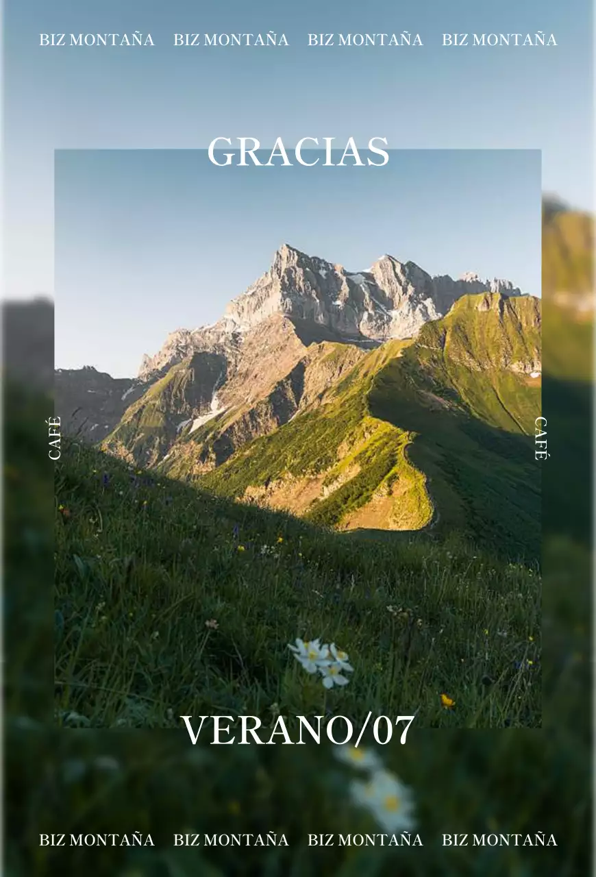 Promueva una refrescante cafetería con la montaña como telón de fondo