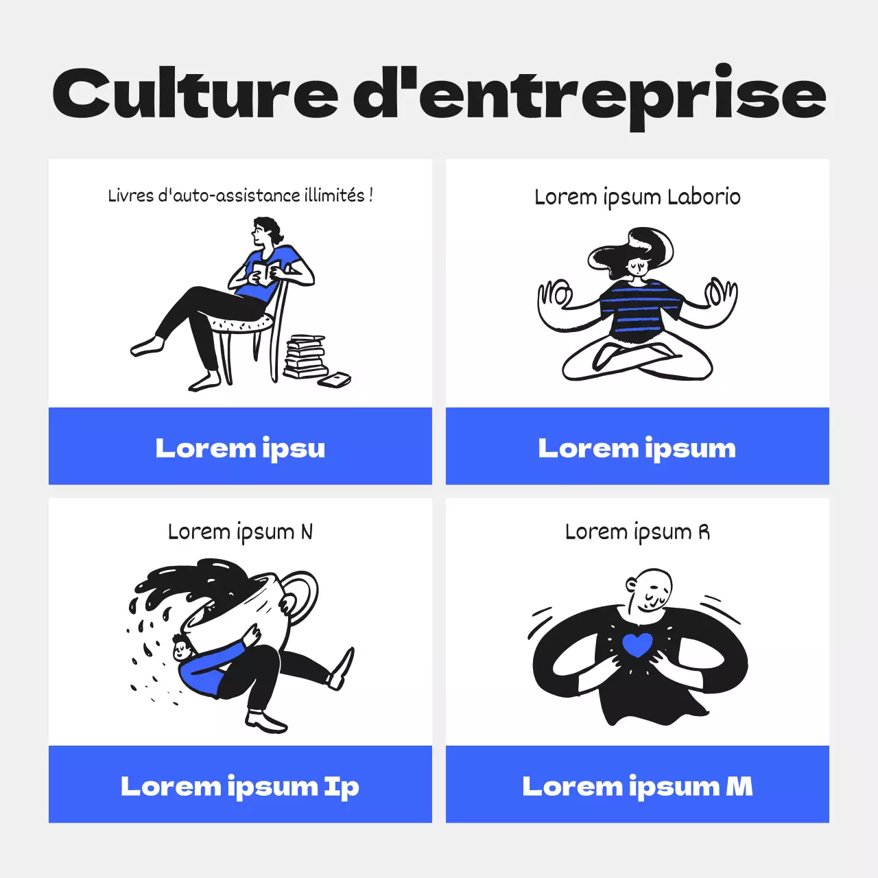 Annonce commerciale dynamique et jeune aux accents bleus