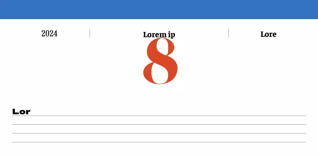 Calendario nostálgico de concepto retro en rojo y azul