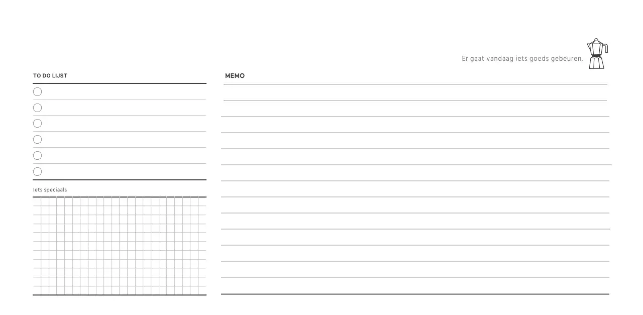 Eenvoudige, moderne stijl cafékalender