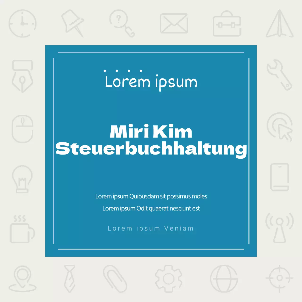 Werbung für eine einfache lokale Steuerberatungsfirma in Blau und Elfenbein