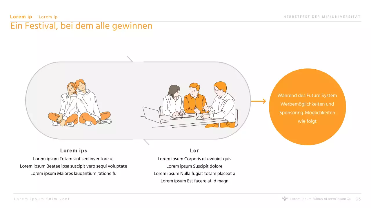 Einfache orangefarbene Präsentation zur Förderung des Hochschulfestes für Hochschulen und Universitäten