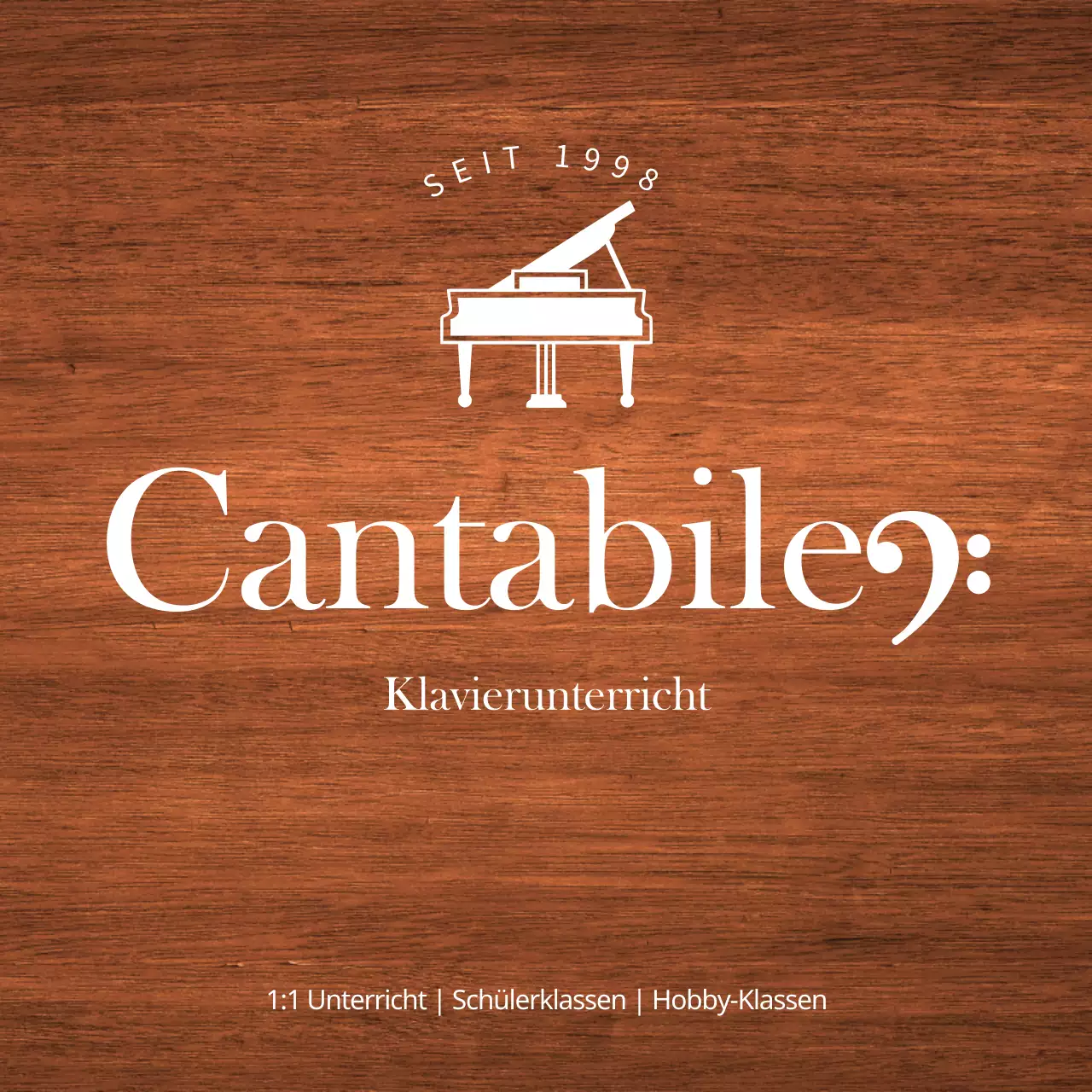 Einfaches Design einer Klavierschule mit weißem Klaviersymbol