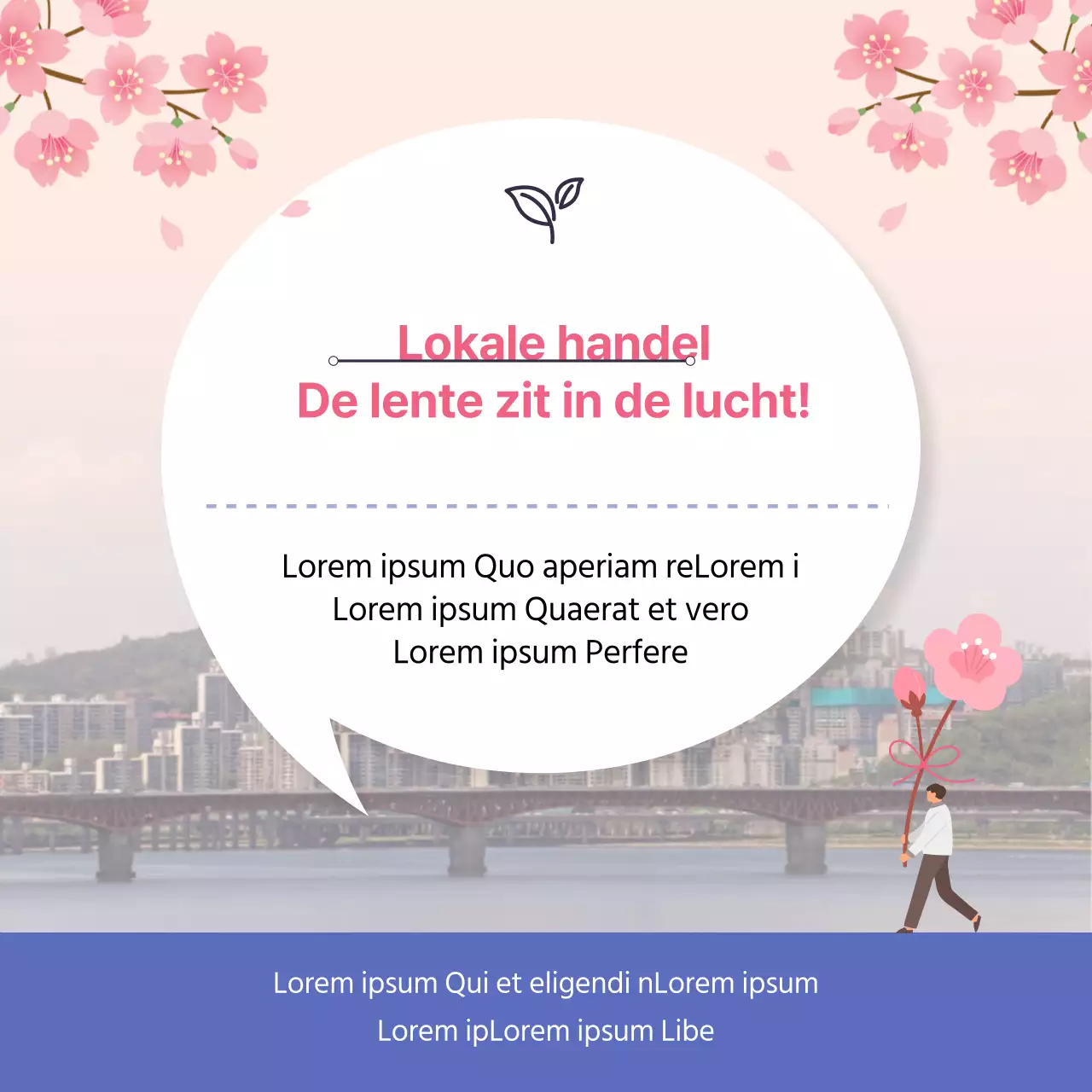 Modern plaatselijk handelsrecht uitgelegd in roze en blauw