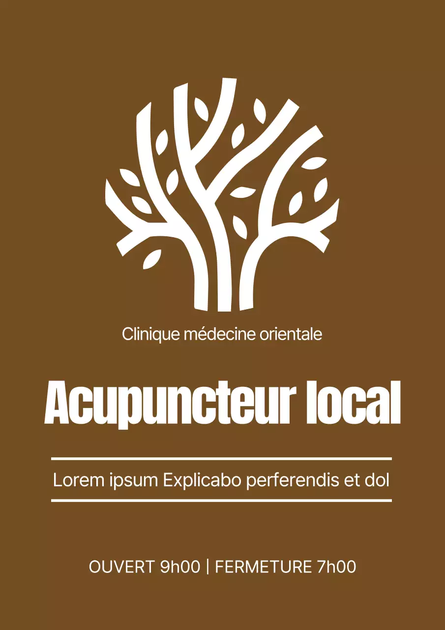 Style épuré en marron et blanc pour promouvoir la signalisation du logo de votre clinique