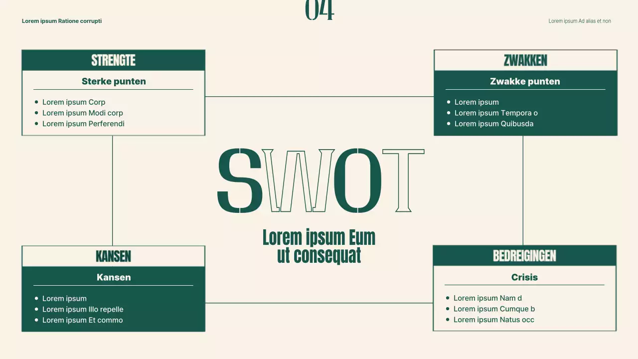 Plan om traditionele markten nieuw leven in te blazen met groene en beige objecten en typografie