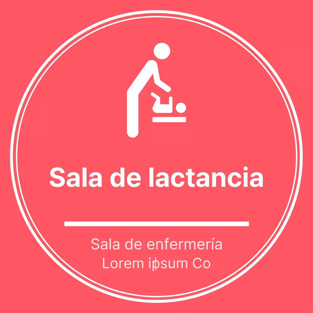 Guía de pictogramas de estilo sencillo en rosa y blanco para habitaciones de lactancia