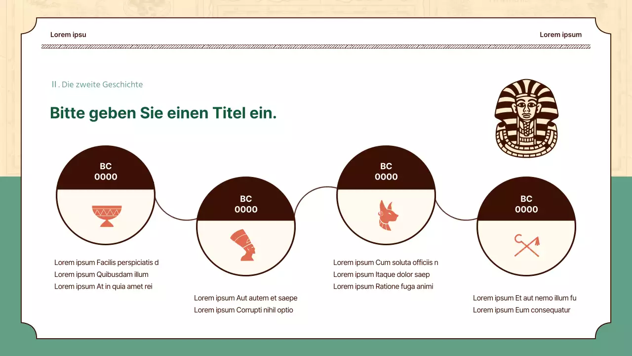 Historische Illustrationen in Beige und Grün unterstreichen den Unterricht in Weltgeschichte