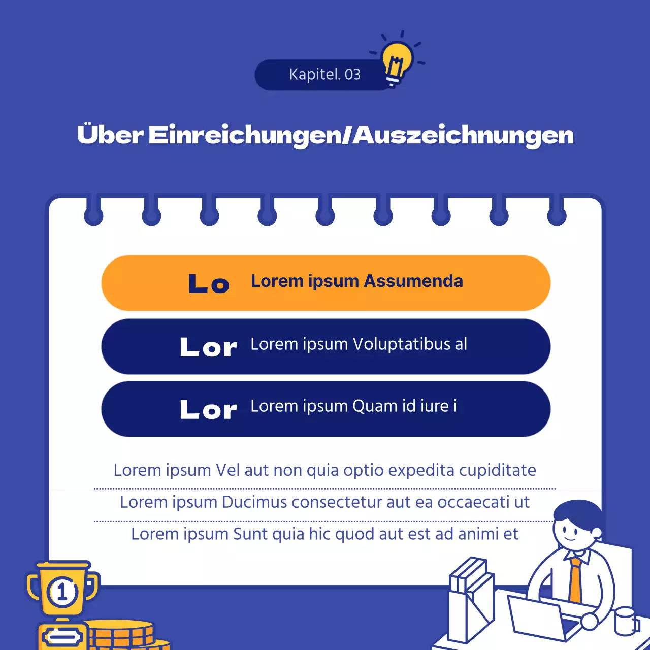 Interner Ideenwettbewerb mit blauem Sprechblasenkonzept