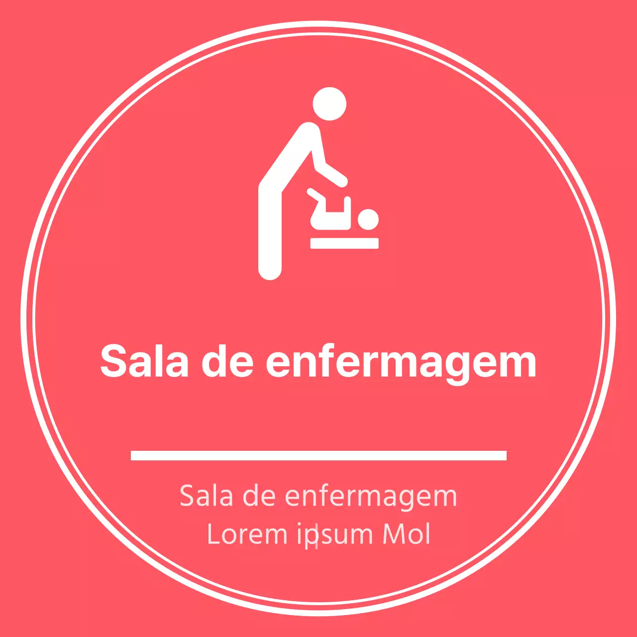 Guia para pictogramas de quarto de enfermagem de estilo simples rosa e branco