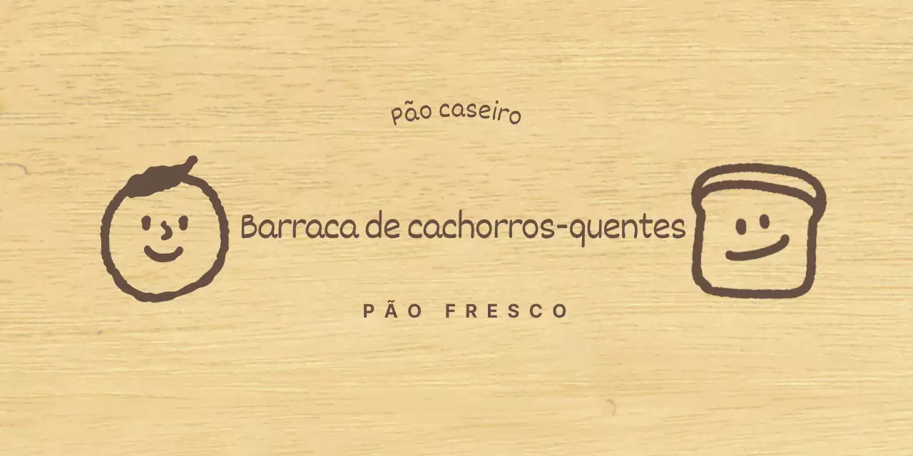 Estilo de padaria com castanho, pessoas desenhadas e ilustrações de pão