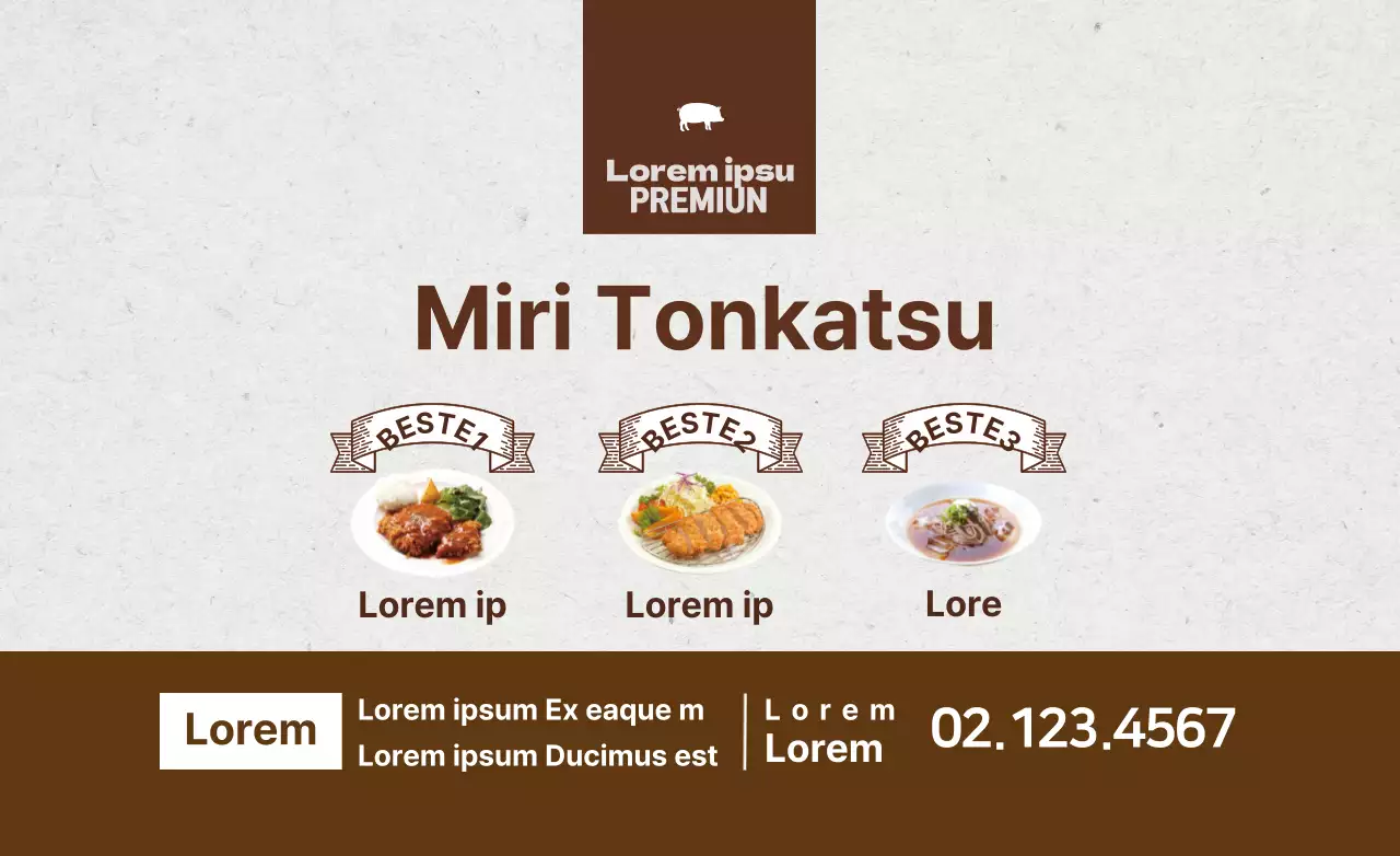Gestaltung eines einfachen, übersichtlichen Werbemittels für ein Tonkatsu-Restaurant