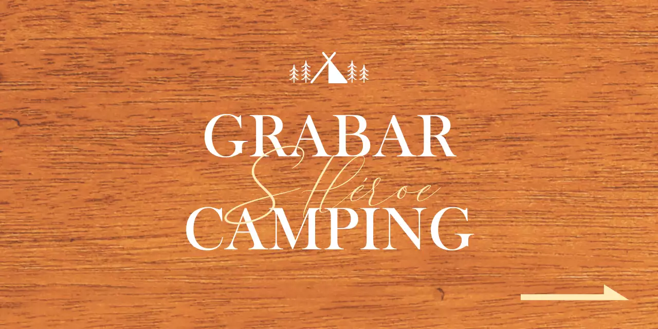 Una oficina de camping con un concepto emotivo que presenta ilustraciones de campings en blanco y amarillo.