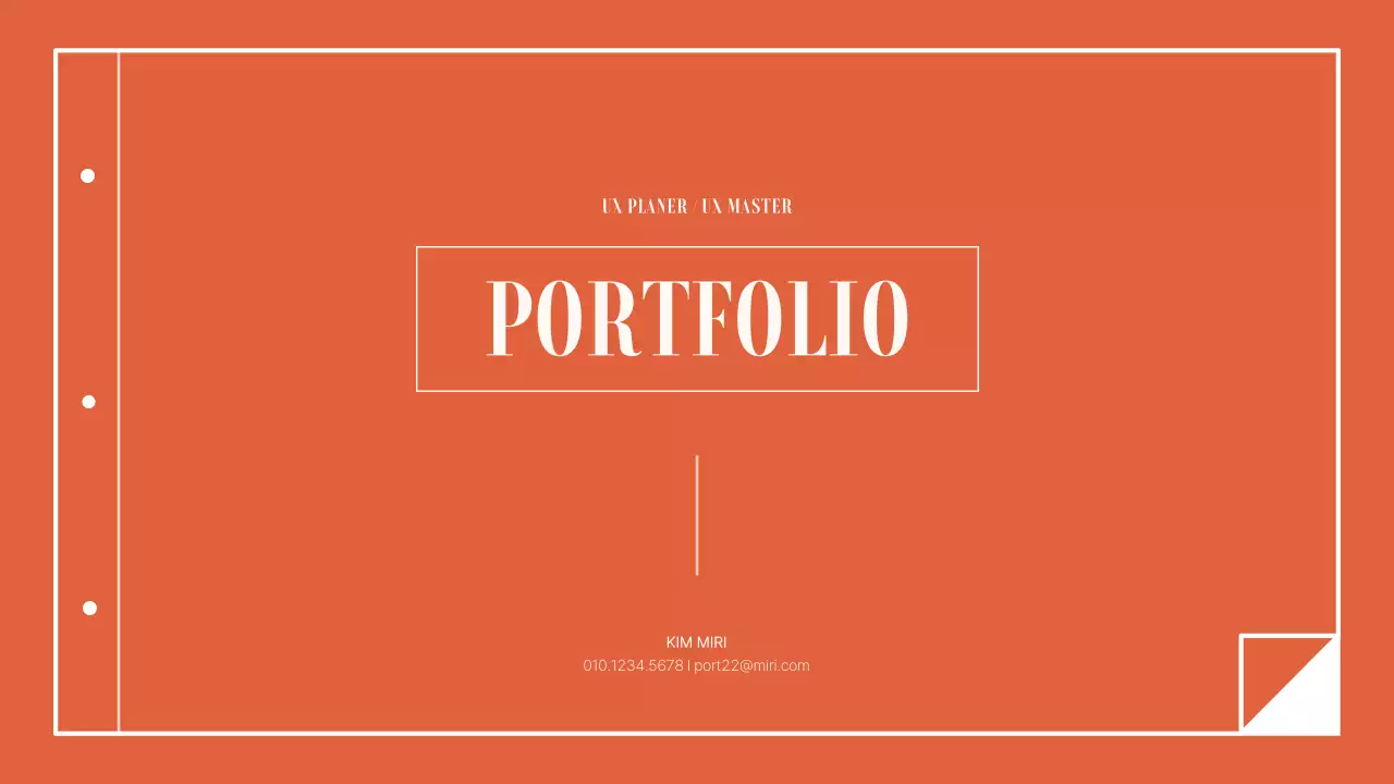 Ein einfaches, geordnetes Portfolio für einen Universitätsstudenten in Orange